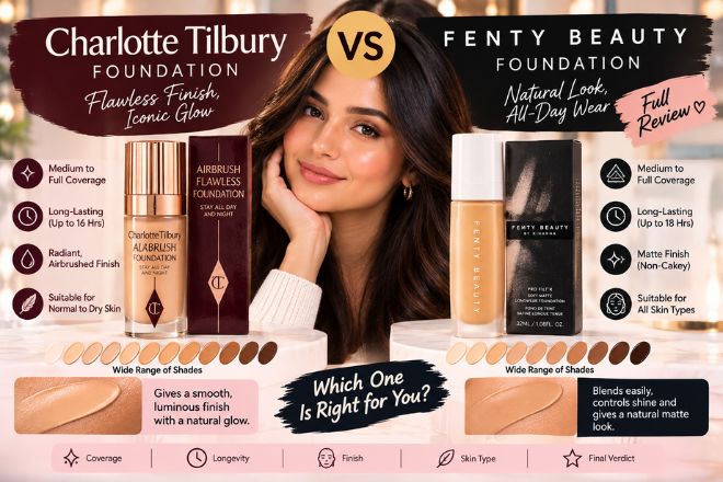 Charlotte Tilbury vs Fenty Beauty foundation review