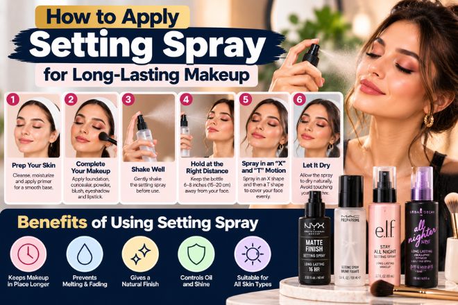 How to apply setting spray for long-lasting makeup