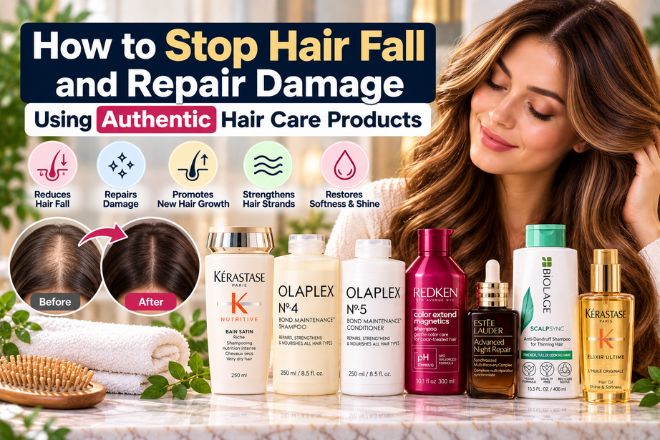 How to stop hair fall and repair damage using authentic hair care products